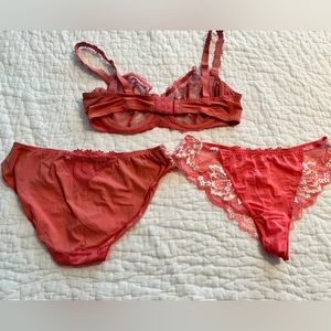 Barely worn Simone Perele bra and panty set. Bra-36D. Panties-L. Bra- Demi cup.